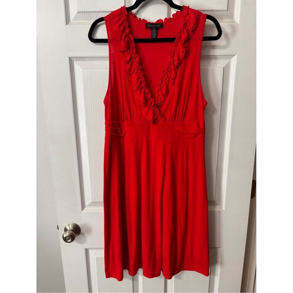 Red iNC International concepts Dress Size XL Sleeveless Ruffled V-Neck Summer